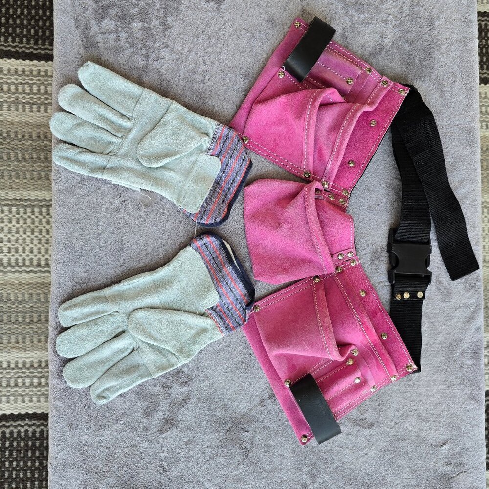 Utility tool pouch pink with gloves, NEW Gloves included - Picture 7 of 8